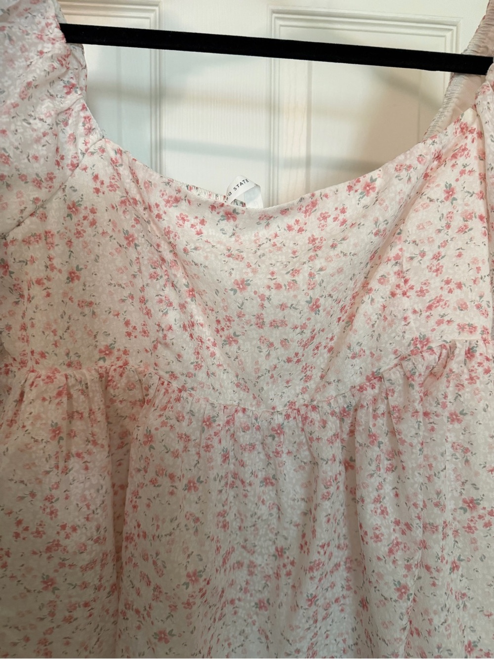 Altar'd State White Peplum Top with Pink Floral Print - Picture 2 of 5